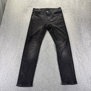 Levis 510 Jeans Mens 29x30 Black Dark Wash Cotton Stretch Slim Fit Denim